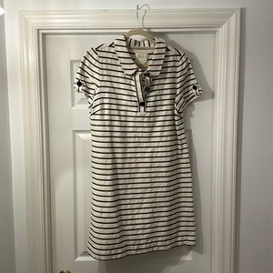 Kate Spade Black and White Striped A Line Casual Dress
